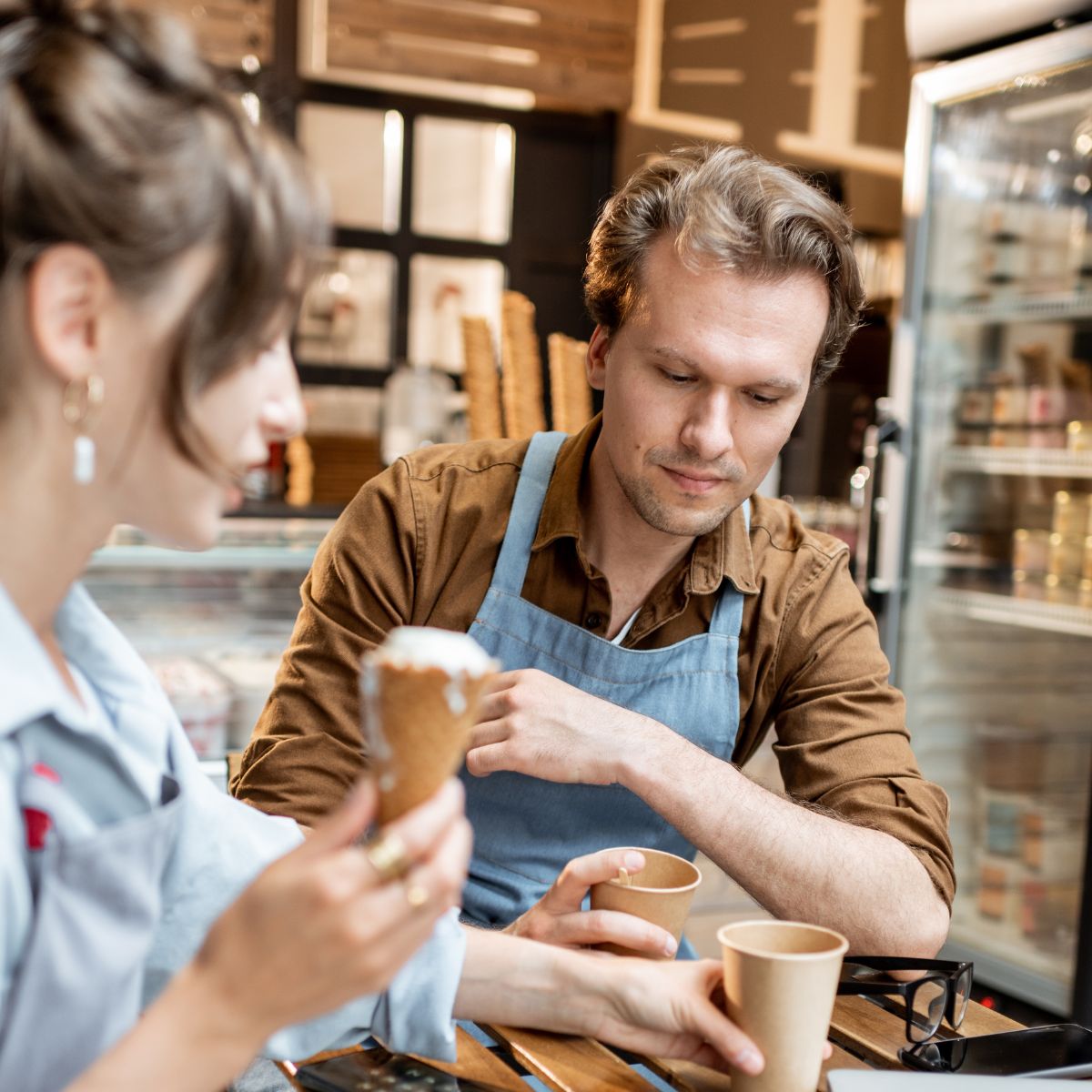 man drinking coffee.